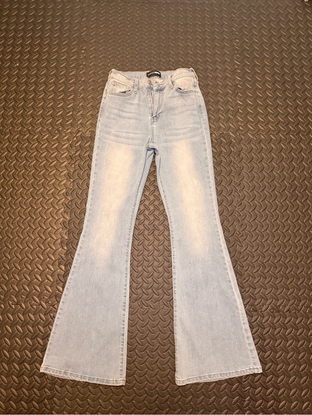Fashion Nova Light Blue High-Rise Flare Jeans